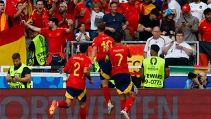 Dani Olmo celebra su gol ante Alemania en los cuartos de la Eurocopa 2024