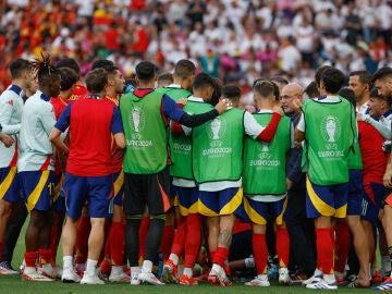 La selección española antes de la prórroga ante Alemania en los cuartos de la Eurocopa 2024