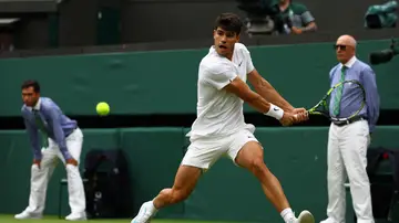 Carlos Alcaraz, en acción en la actual edición de Wimbledon