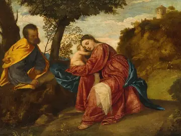 'El Descanso En La Huida A Egipto', De Tiziano 'El Descanso En La Huida A Egipto', De Tiziano