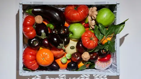 Imagen de archivo de frutas y verduras. Imagen de archivo de frutas y verduras.
