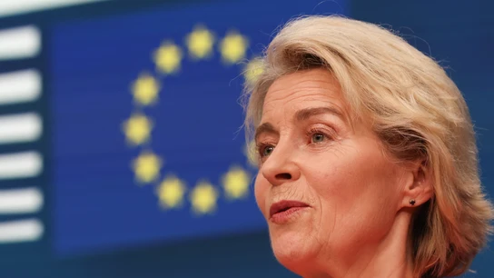La presidenta de la Comisión Europea y candidata a repetir en el cargo, Ursula von der Leyen La presidenta de la Comisión Europea y candidata a repetir en el cargo, Ursula von der Leyen