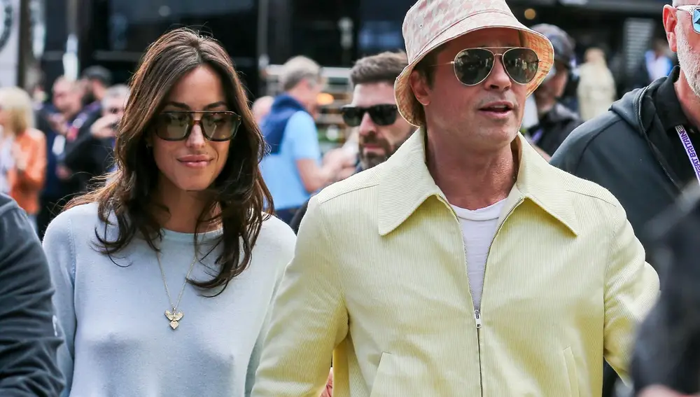 Brad Pitt e Inés de Ramón en Silverstone Brad Pitt e Inés de Ramón en Silverstone