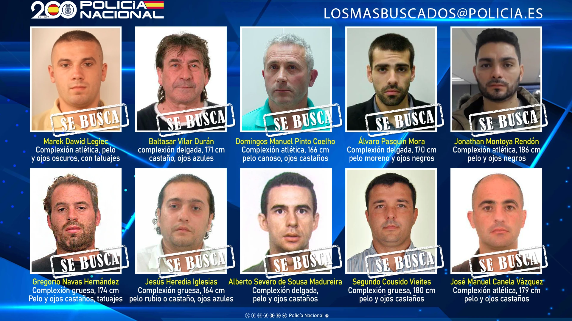 Los 10 fugitivos más buscados Los 10 fugitivos más buscados