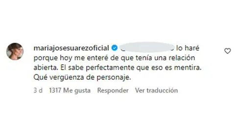 La respuesta de María José Suárez a Álvaro Muñoz Escassi La respuesta de María José Suárez a Álvaro Muñoz Escassi