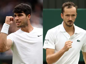 Carlos Alcaraz y Daniil Medvedev, rivales en las semifinales de Wimbledon 2024
