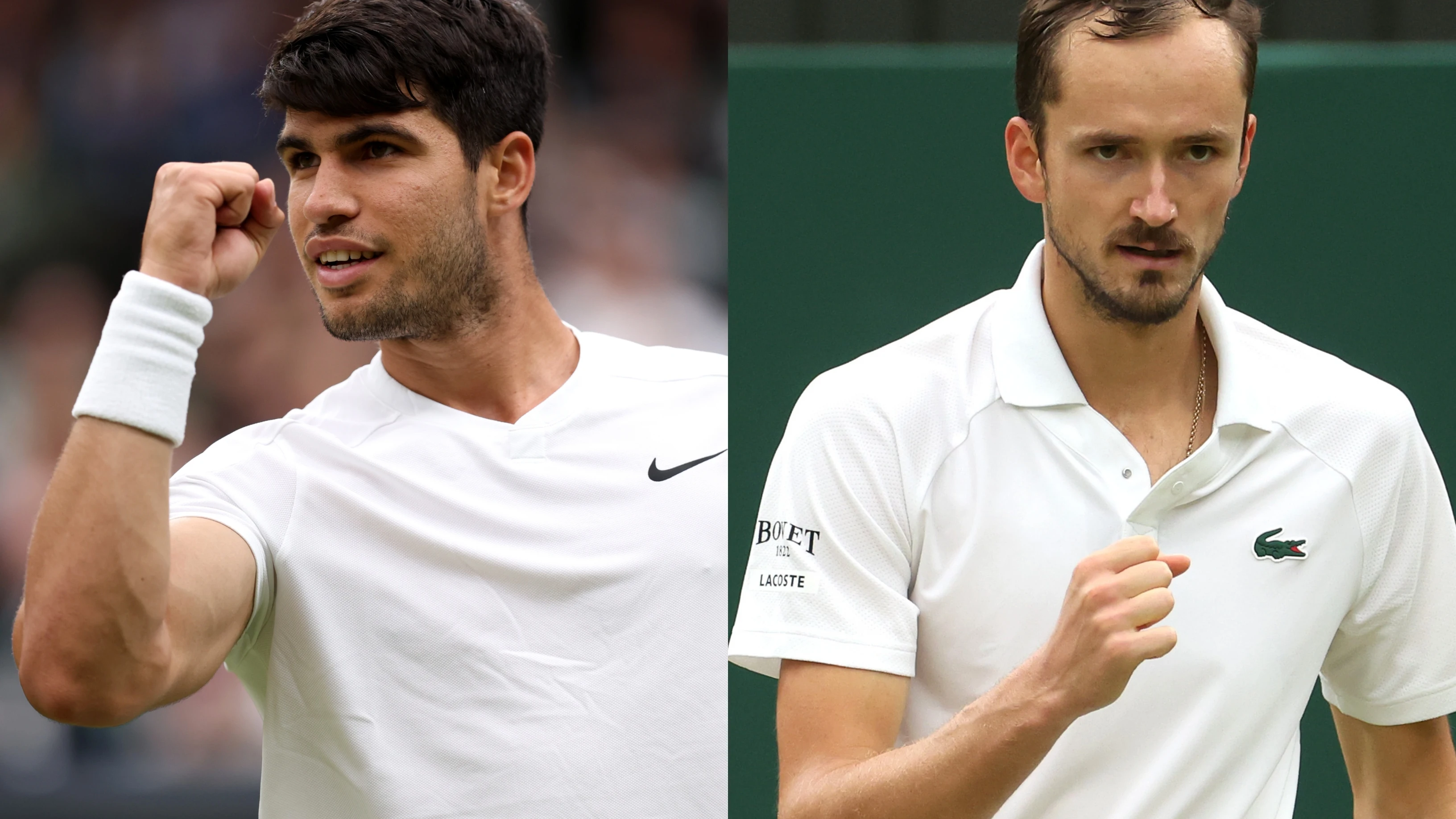 Carlos Alcaraz y Daniil Medvedev, rivales en las semifinales de Wimbledon 2024 Carlos Alcaraz y Daniil Medvedev, rivales en las semifinales de Wimbledon 2024
