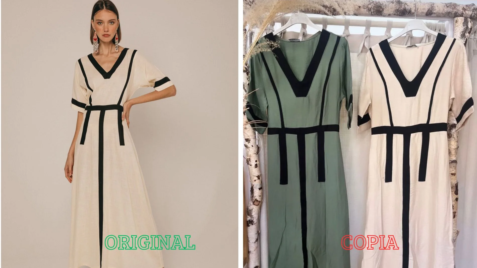 Los vestidos de la firma sevillana y la copia