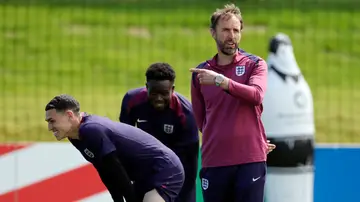 Gareth Southgate, en un entrenamiento de la selección inglesa