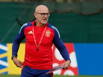 Luis de la Fuente, en un entrenamiento de España Luis de la Fuente, en un entrenamiento de España