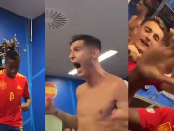 La fiesta de España en el vestuario La fiesta de España en el vestuario