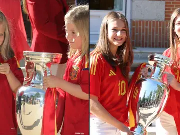 La imagen de las infantas con el trofeo de la Eurocopa: de 2012 a 2024 La imagen de las infantas con el trofeo de la Eurocopa: de 2012 a 2024