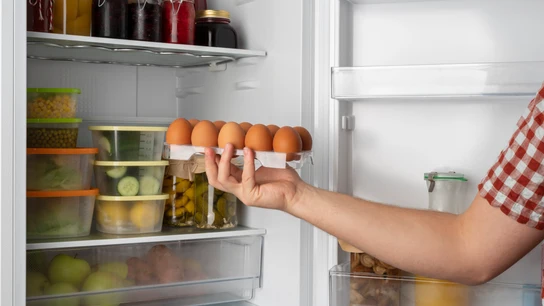 Alimentos en una nevera Alimentos en una nevera