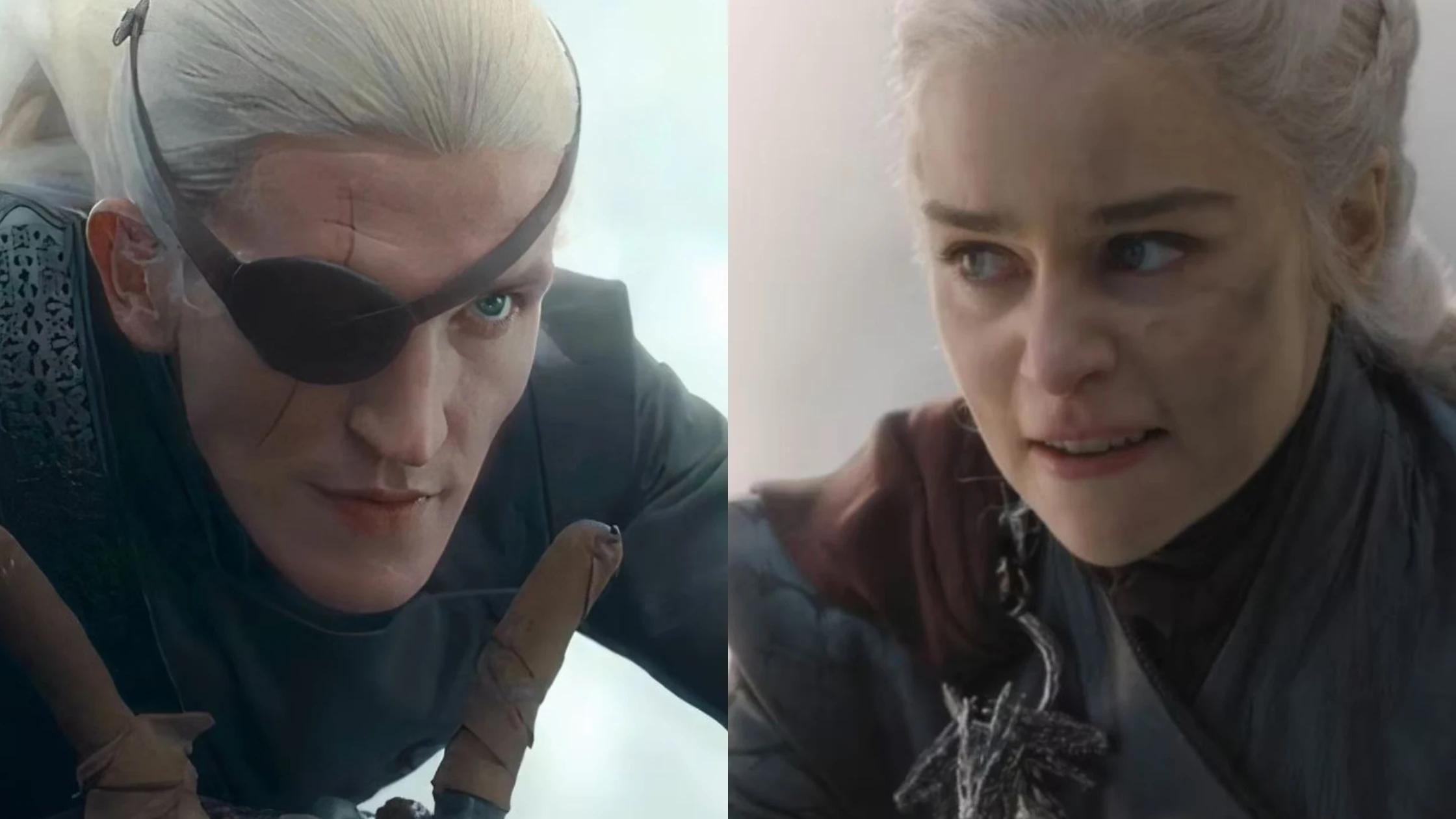 Aemond en La Casa del Drag&oacute;n y Daenerys Targaryen en Juego de Tronos