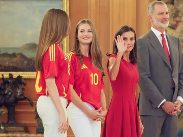 La familia real recibiendo la selección española tras ganar la Eurocopa de fútbol La familia real recibiendo la selección española tras ganar la Eurocopa de fútbol