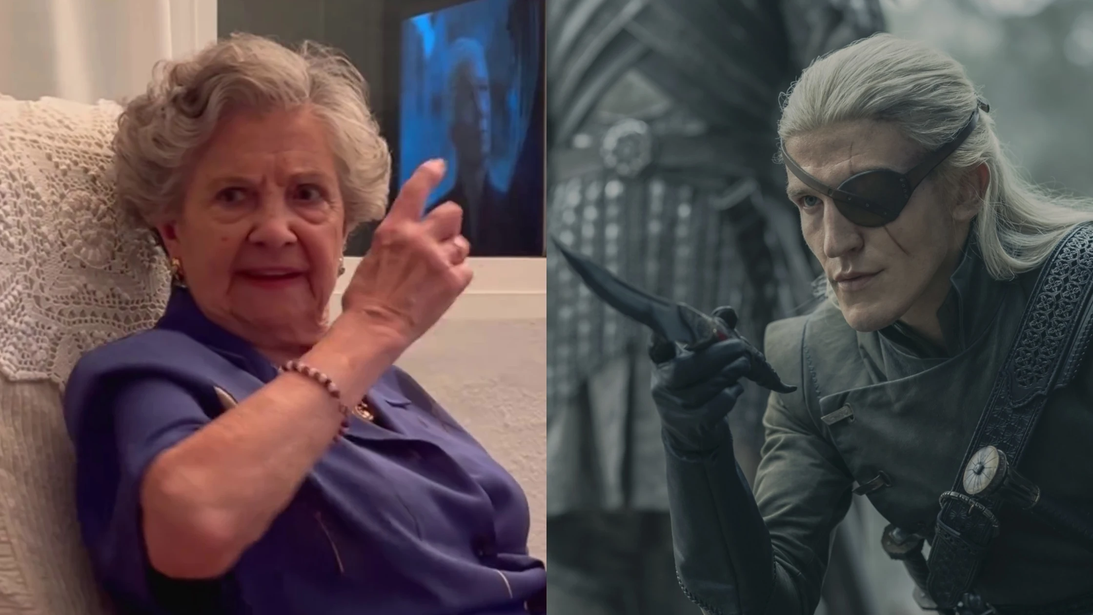 La Abuela de Dragones y Aemond en La Casa del Dragón La Abuela de Dragones y Aemond en La Casa del Dragón