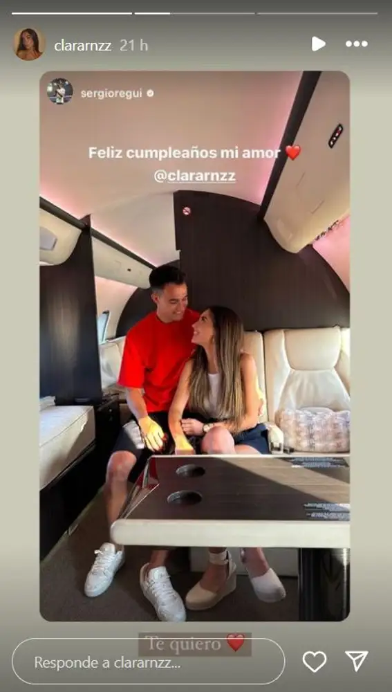 Clara Ranz comparte la felicitación de su novio, Sergio Reguilón