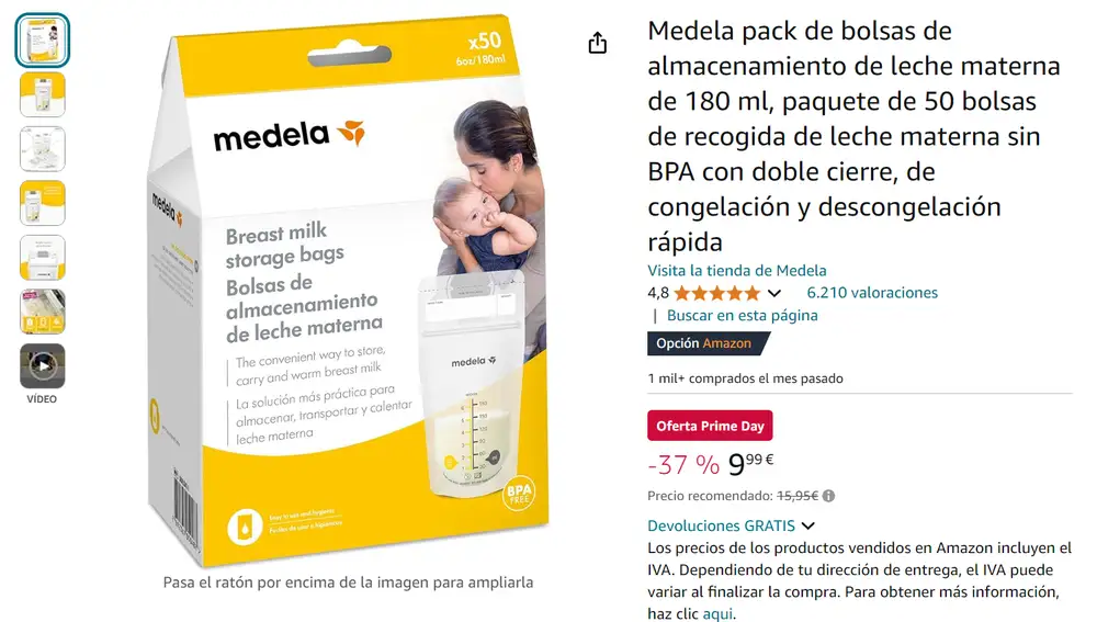 Bolsas de almacenamiento de leche materna de Medela Bolsas de almacenamiento de leche materna de Medela