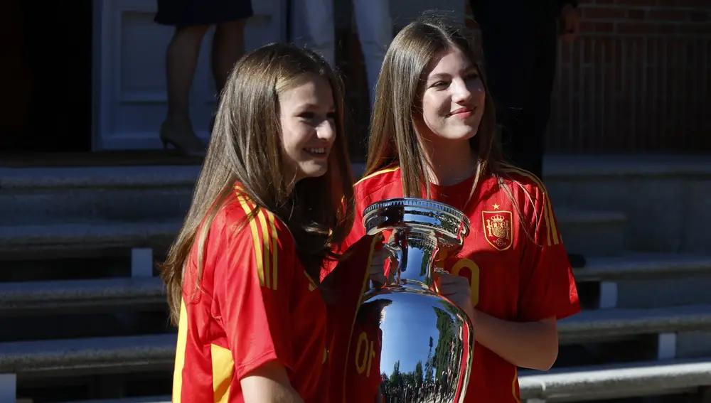 Leonor y Sofía con la Eurocopa 2024