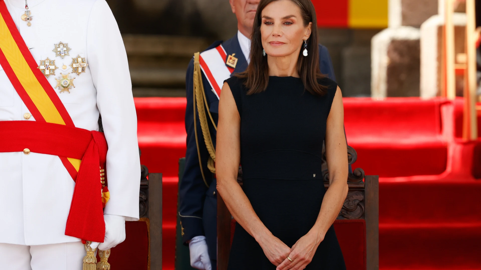 La reina Letizia en un acto en la Escuela Militar de Marín La reina Letizia en un acto en la Escuela Militar de Marín