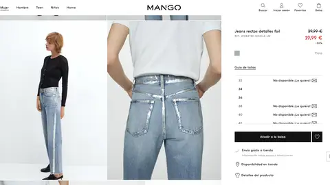 Jeans Rectos Detalles Foil Jeans Rectos Detalles Foil