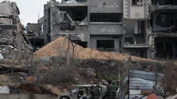 Edificio bombardeado en Beit Lahia, en las afueras de la ciudad de Gaza