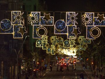 Foto de archivo de las luces de Navidad de Barcelona 2023