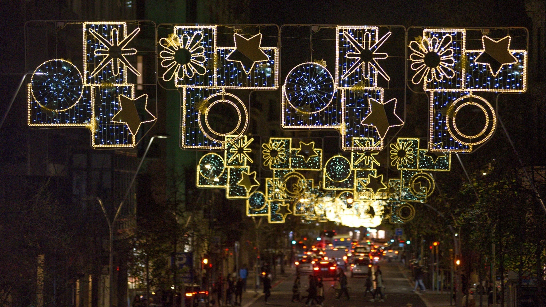 Foto de archivo de las luces de Navidad de Barcelona 2023 Foto de archivo de las luces de Navidad de Barcelona 2023