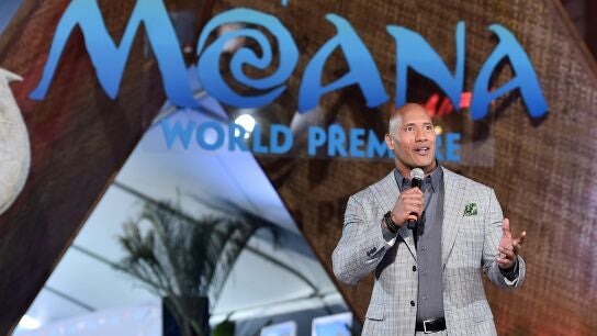 Dwayne Johnson presentando Vaiana