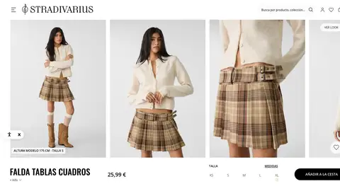 Falda tablas cuadros Falda tablas cuadros