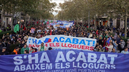 Vista de la manifestaci&oacute;n para exigir una bajada de los alquileres