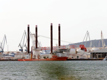 Grúa del astillero de Navantia Ferrol 