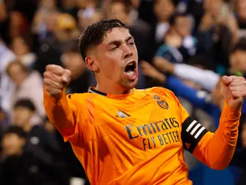 Fede Valverde celebra con rabia su gol ante el Leganés Fede Valverde celebra con rabia su gol ante el Leganés