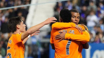 Mbappé celebra su gol ante el Leganés