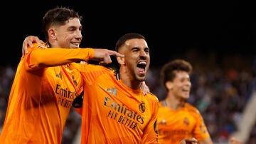 Fede Valverde celebra su gol de falta ante el Leganés