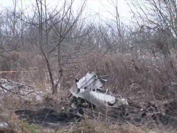 Fragmentos del avión estrellado en Lituania Fragmentos del avión estrellado en Lituania