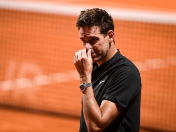 Juan Martín del Potro, en su partido ante Federico Delbonis en Buenos Aires en febrero de 2022