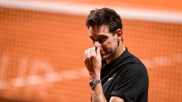 Juan Martín del Potro, en su partido ante Federico Delbonis en Buenos Aires en febrero de 2022