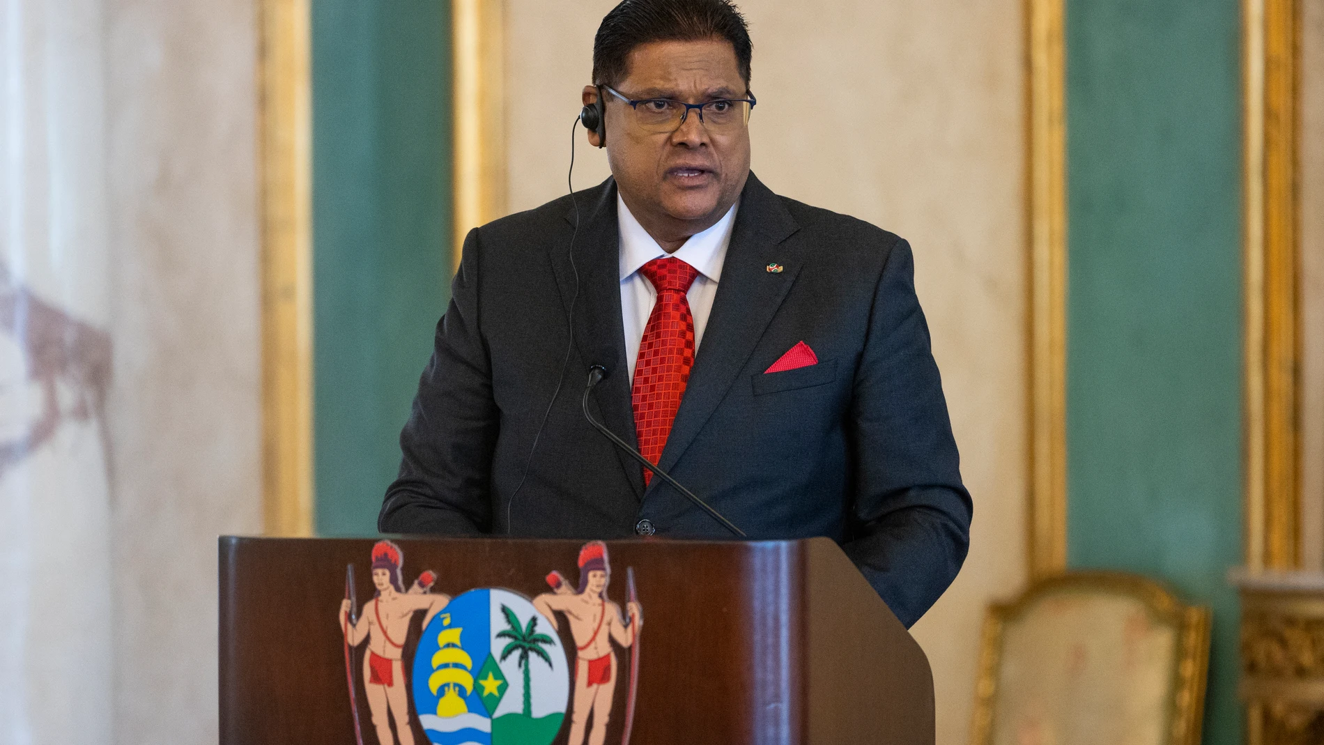 Foto de archivo del presidente de Surinam, Chandrikapersad Santokhi Foto de archivo del presidente de Surinam, Chandrikapersad Santokhi