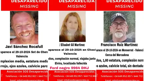 Las historias de las 5 personas que siguen desaparecidas tras la DANA Las historias de las 5 personas que siguen desaparecidas tras la DANA