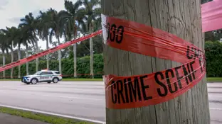 Imagen de archivo de una zona acordonada por la Policía en West Palm Beach, Florida Imagen de archivo de una zona acordonada por la Policía en West Palm Beach, Florida