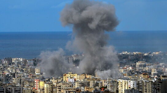 Ataque a&eacute;reo israel&iacute; en el sur de Beirut (L&iacute;bano) en 2024