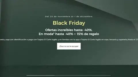 Black Friday en El Corte Inglés Black Friday en El Corte Inglés