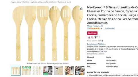 Utensilios de cocina de madera Utensilios de cocina de madera
