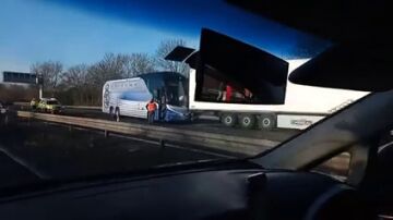 El autobús del Real Madrid, accidentado