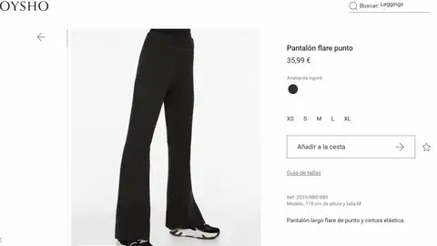 Pantalón flare de punto Pantalón flare de punto