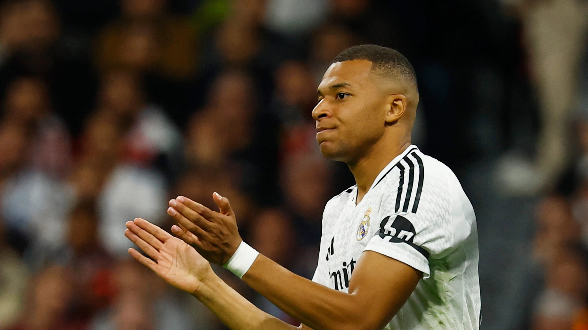 Kylian Mbappé, en un partido del Real Madrid Kylian Mbappé, en un partido del Real Madrid