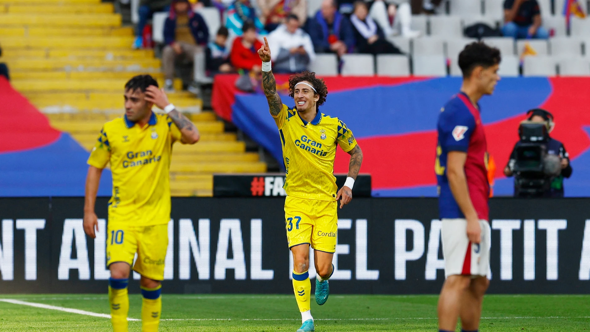Fábio Silva celebra su gol en Montjuic Fábio Silva celebra su gol en Montjuic