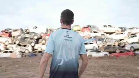 Un corredor del maratón de Valencia en Alfafar Un corredor del maratón de Valencia en Alfafar