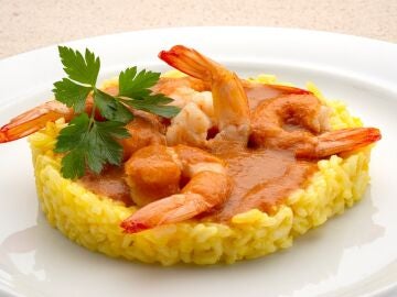 Langostinos con arroz y salsa americana, de Argui&ntilde;ano: "Probad esta receta antes de Navidad y ya ver&eacute;is"